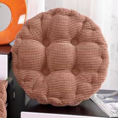 Sitzkissen Outdoor, 2er Set Stuhlkissen 40x40cm, Dicke Bodenkissen, Sitzpolster Outdoor für Bank und Gartenstuhl(Runde,Kaffee,40 x 40 cm)