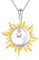 OHAYOO Sonne und Mond Kette Damen 925 Sterling Silber Stern Mond Anhänger Halskette Sonne Mond Schmuck für Unisex Frauen Damen Mädchen Geschenke