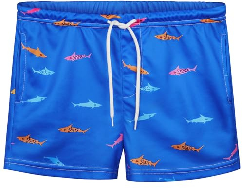 Aomig Maillot de Bain pour Garçon, Short de Bain Pour Enfants À Imprimé Amusant À Séchage Rapide, Short de Plage de Vacances pour Enfants avec Poches et Cordons de Serrage Réglables(Taille 10)