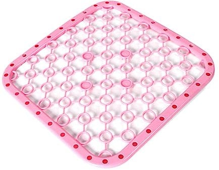 Mikinona 2 Pcs Sink Debris Filter Mat Silicone Sink Protector Dish Drainer Porcelain Sink Mat Table Placemat Grid Sink Mat Washing Holder Water Filter Pad Square 26c Pink