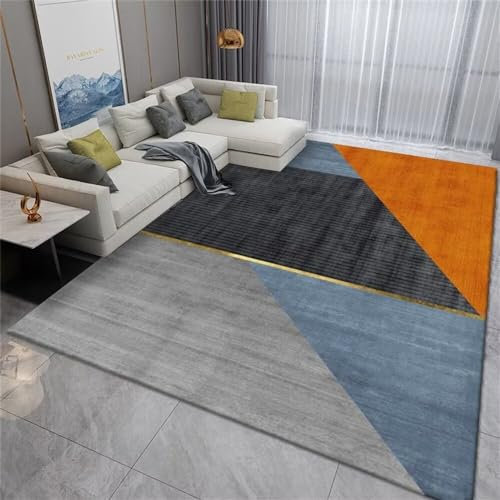 jugendzimmer deko Jungen teppiche für Schlafzimmer Hausrenovierung Orange grau blau geometrisches Design rechteckig Wohnzimmer Zubehör modernen Stil kann angepasst Werden deko Zimmer Tumblr 140x200cm