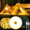 Almaxi Stowable String Lights 39FT/12M 120LED, Solar Camping Lights Reel, USB Rechargeable, Waterproof Retractable Camping Light for Outdoor, Indoor, Home, RV, Garden, Patio, Warm White