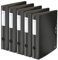 Leitz Qualitäts-Ordner 180° Active Solid, 5er Pack, A4, Schmal, Abgerundeter Rücken, 6,5 cm breit, Gummibandverschluss, Leichtes Polyfoam, Plastik-Ordner, Schwarz, 10481095