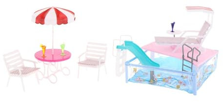 Set da Piscina per Bambole Simulazione Giocattoli da Bagno per Bambole Accessori per Piscina per Bambole Fino a 30 cm