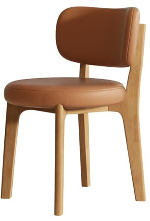 LEIYTFE Gepolsterte Landhausstühle Mit Holzbeinen, Arbeitszimmer-Stuhl Schlafzimmer Dressing Stuhl Moderner Akzentstuhl Ohne Armlehnen,Praktische Küchenstühle(Orange,Original)