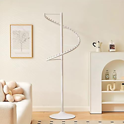 DETMOL Spirale Rotierender Kleiderständer, Kleiderstange - Hochbelastbar Garment Rack, Stehend Metall Robuste Freistehender Kleiderbügel Für Boutique-Schlafzimmer Platzsparend (180 X 62 cm)