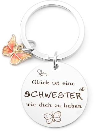 Schwester Geschenk: Schlüsselanhänger & Geburtstagsgeschenk - Geschenkideen für Schwester & Weihnachten