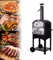 Outdoor Woodfire Pizza Oven with 2 Removable Wheels 12 Wood Fire Brick Oven for Kitchen BBQ Camping Party