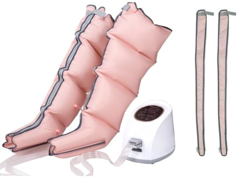 Bein Kompressionsgerät zur Lymphdrainage plus GRATIS Erweiterung, Ödemreduktion, mit pneumatischer Bein Massage, Kompression,Blutzirkulationsförderung inklusive Erweiterung (Rosa, M)