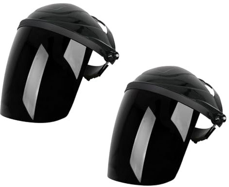 KESOTO 2er Set Gesichtsschutz für Schweißer, Verstellbar Und Klar, Schwarz