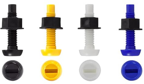 x100 Pack of Yellow Number Plate Bolts With Nuts, License Plate Screw Cap Car License Plate Fixing Devices