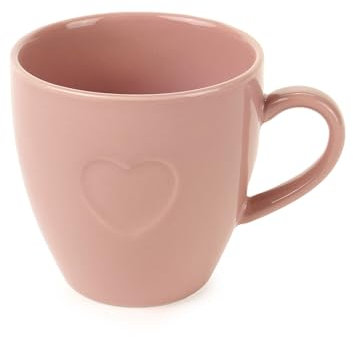 Nuvole di Stoffa Tazza da latte in porcellana rosa con cuore Bunny, Shabby Chic 9.5x5.4 cm