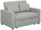 HOMCOM 2 Seater Sofa Bed, 120 cm Convertible Bed Settee, Modern Fabric Loveseat Sofa Couch with 2 Cushions, Side Pockets for Living Room, Guest Room, Light Grey