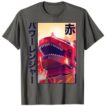Power Rangers Kanji-Poster mit rotem Ranger T-Shirt