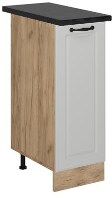 Vicco Meuble de Cuisine R-Line, Blanc Campagne, 30cm, PT Anthracite