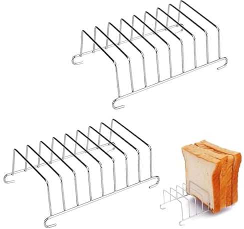 AONAYO 2er-Pack Toasthalter FüR HeißLuftfritteuse,Edelstahl ToaststäNder,Bietet Platz FüR 8 StüCk Toast,Verwendbar Airfryer Einsatz,FüR Den Heimgebrauch,Im Restaurant,Bei Hochzeiten,Geburtstagsfeiern