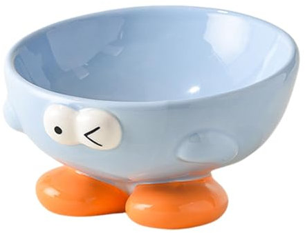 Lunaobrik Dog Ceramic Inclined, Elevated Cat Bowls - Slanted Ceramic Pet Bowls,Portable Slant Cat Food Bowls for Small Puppy Animals