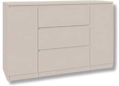 YUMEBLY Kommode 2 Türen 3 Schubladen | Kashmir 120 cm Ideal für Schlafzimmer, Wohnzimmer, Kinderzimmer und Büro | Große geräumige Kommode | 120x75x40 cm