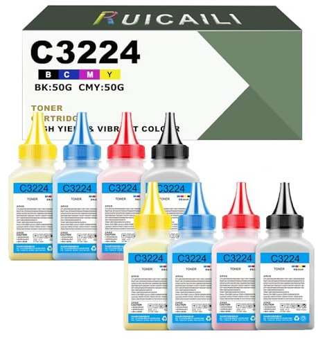 Tonerpatrone (50 g), kompatibel mit Lexmark C3210K0 C3210C0 C3210M0 C3210Y0 Toner für C3224dw C3326dw C3426dw MC3224adwe (8PK-2BK/2C/2M/2Y)