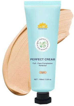 All Over Complexion Perfector, 2025 Neu Body Coverage Perfector, Concealing Foundation Perfecting Cream, Evens Skin Tone & Light Foundation, Waterproof & Transfer-Resistant (#Light)