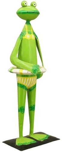Generisch Frosch Frau im Bikini Groß Kanu, Metall, 20x15x52 cm