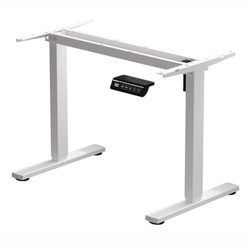 XMDEUR Pieds réglables en hauteur, cadre de bureau électrique en métal, station de travail réglable en métal, pied de rechange pour bureau à domicile (blanc, 152 x 115 cm)