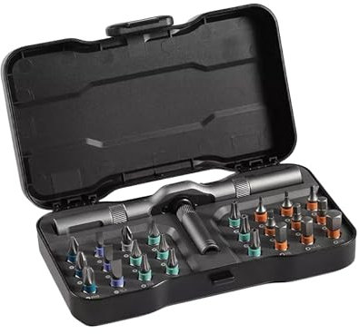 Outdoorfun 24 in 1 DIY Screwdriver, 24 in 1 Magnetic Ratchet Screwdrivers Set, Switchable Screwdriver Shape, Portable Precision Repair Tool Kit for Home Repairs