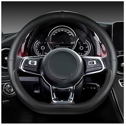 Lenkradschutz Für VW Für Up 2013 2014 2015 2016 2017 2018 2020 Mikrofaser Leder Auto Lenkrad Abdeckung Lenkrad Schutz Auto-Lenkradbezug(Black)