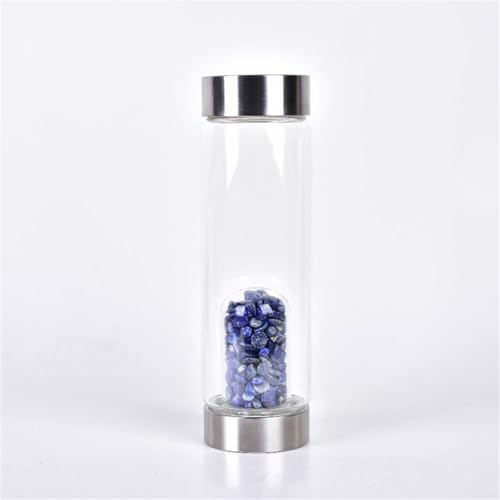 Edelstein Wasserflasche Kristall Elixier Edelstein Wasserflasche Natürlicher Kristall Punkt Reiki Heilung Zauberstab Elixier -Energie Infundiert Wasser Kristalle Wasserflaschen Kies Stein Tasse 500 Ml
