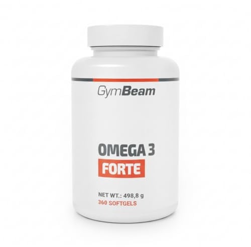 Omega 3 Kapseln Forte – Hochdosiert Fischöl mit 330mg EPA & 220mg DHA pro Kapsel, mit Vitamin E, unterstützt Herzfunktion, Gehirn & Sehkraft, Nahrungsergänzungsmittel – GymBeam (360 caps)