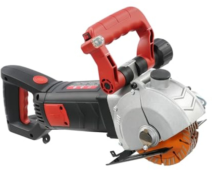 4800W 110V Electric Wall Groove Cutting Machine, Concrete Grooving Cutting Machine Wall Grooving Machine Channels Cutter with 5 x 5 Saw Blades for cut granite porcelain concrete marble red brick