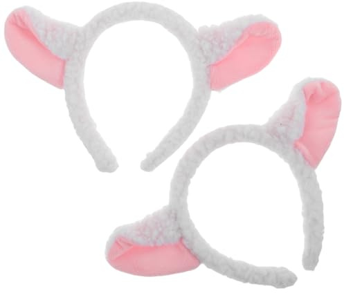 ARTIBETTER Haarspangen mit Lammohren 2 Stück Weiches Weißes Plüsch Stirnband für Kleinkinder Cosplay Tierkostüm und Alltag Bequeme Kinderaccessoires
