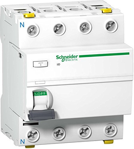 Schneider A9Z31440 Disjoncteur Différentiel IId, 4P, 40 A, 30 Ma, Type A, Si