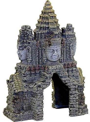 Rosewood Temple Gate Angkor Wat - Ornamento per Acquario, Colore: Verde Scuro
