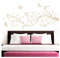 Grandora Wandtattoo XXL Blumenranken Schmetterlinge Blumen I beige (BxH) 160 x 69 cm I Schlafzimmer Liebe Flur Wohnzimmer modern Aufkleber Wandaufkleber W1073