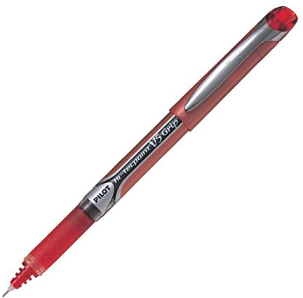 Pilot Tintenroller V5 mit Flüssigtinte, 0,5 mm Spitze (Einzelstift), Grün Einzelbett rot
