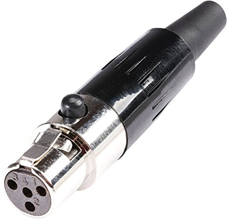 HICON Mini XLR 4-pol Buchse Weiblich / Female Jack / Stecker Für Max Kabel-Ø 3,5mm | HI-XMCF4