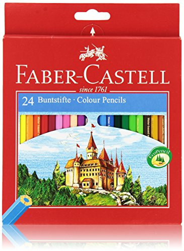 Faber-Castell 111224 - Buntstifte CASTLE Hexagonal, 24er Kartonetui