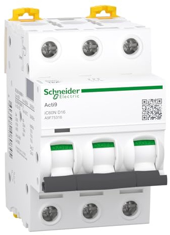 Schneider Electric A9F75316 Magnetic Thermal Switch Ic60N 3P 16A Curve D