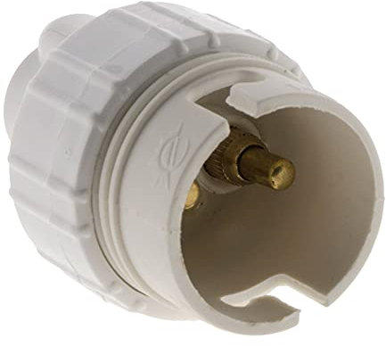 3 douilles B22 en nylon avec 1 bague - Blanc - Zenitech