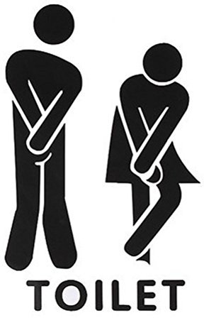 Amybria lustig Toilette Eingang Türaufkleber DIY Toilette Badezimmer Aufkleber Selbstklebende Wandtattoo Wasserdichte Tapete PVC Wandaufkleber Demontierbare Wandsticker für Geschäft Büro Haus Café Hotel Mit Wörter Drucken