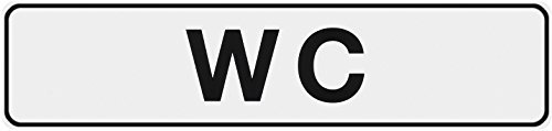Metafranc Panneau adhésif « WC » - 200 x 48 mm - Panneau d'information - Plaque de porte - Marquage commercial - Marquage des terrains - Orientation - 504090