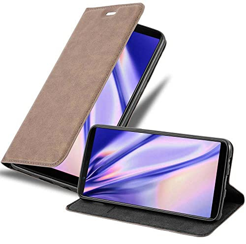 Cadorabo Hülle kompatibel mit OnePlus 5T aus Premium Kunst Leder Flip Klappbare Stoßfeste Magnetische [Standfunktion] [Kartenfächern] Cover Hülle für OnePlus 5T Tasche in Braun