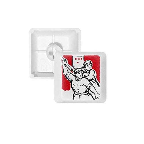 Comunista Paper Red Patriotism PBT per tastiera meccanica bianco OEM n. marcato stampa multicolore MultiColor R2