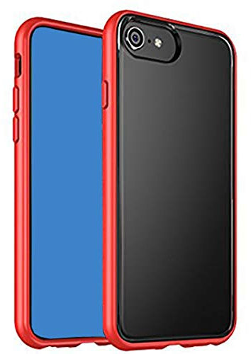 ZSCHAO Cover per iPhone 8 per iPhone 7 Silicone Slim Sottile Trasparente Nero Opaco Antiurto TPU Custodia Cover Compatibile con iPhone 8 7 Rigida Libro Full Case Matte Ultrasottile Bumper Rossa