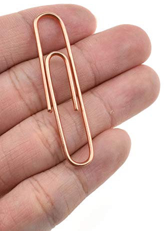 HAHIYO Trombones de 5,1 cm de long avec revêtement en vinyle pour éviter de rayer les pages et les déchirer - Robuste pour marque-page - Pour organiser la maison, le bureau, l'école 2 inch Rose Gold
