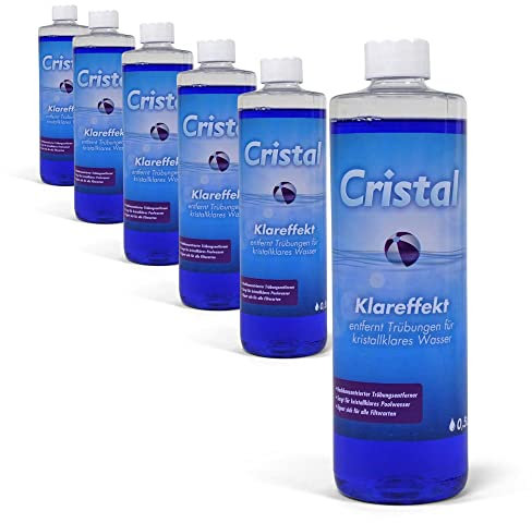 Cristal Klareffekt Trübungsentferner | Der Klarmacher für kristallklares Poolwasser | Sofortige Verbesserung der Filtration | Einfache Anwendung | Whirlpool Schwimmbad Pool (6X Stück)