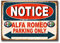 Notice Alfa Romeo Parking Only, Retro-Wanddekoration, Metallblechschild, bemalt, Kunstposter, Dekoration, Plakette, Warnung, Café, Garage, Party, Spielzimmer, Türschilder