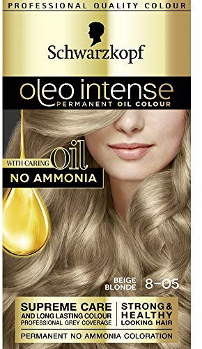 Schwarzkopf Oleo Intense Permanent Blonde Hair Dye, Oil Enriched, Ammonia Free, Up to 100 Percent Grey Coverage, Beige Blonde 8-05