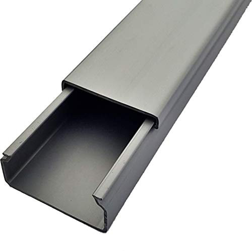 CabCom PVC Kabelkanal Kabelleiste Kabelschacht Brüstungskanal zur Montage an Wand oder Decke diverse Größen und Farben 6 Meter (3x2 Meter) 30 x 15 mm Silber